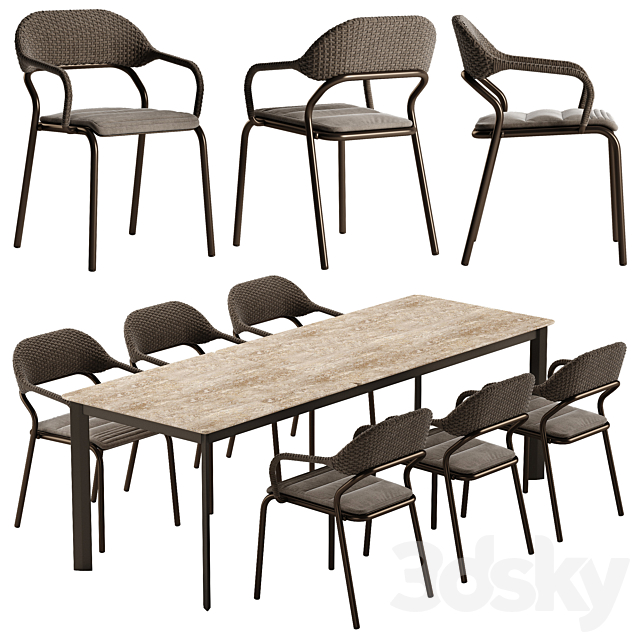 Varaschin noss chair system table set 3DSMax File - thumbnail 1