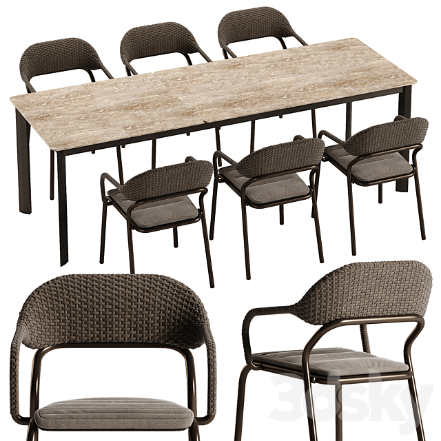 Varaschin noss chair system table set 3DSMax File - thumbnail 2