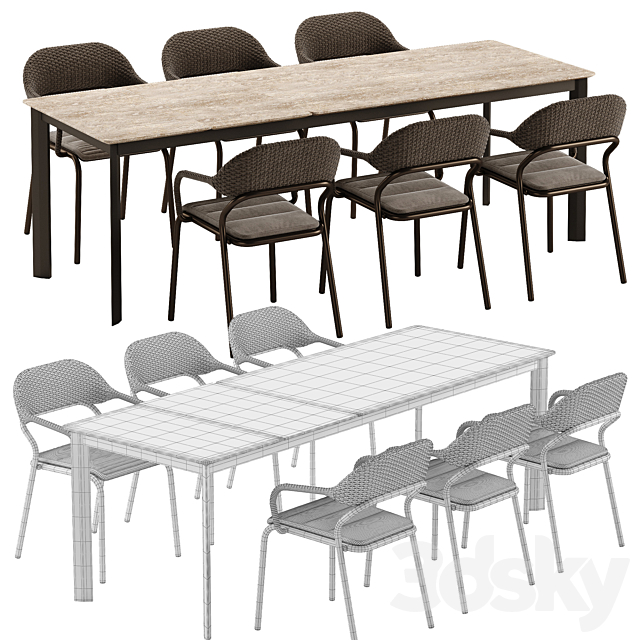 Varaschin noss chair system table set 3DSMax File - thumbnail 3