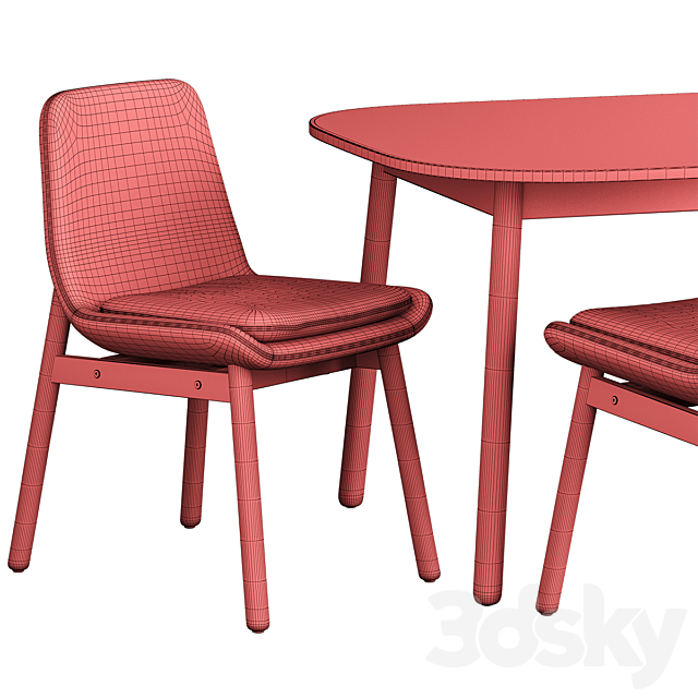 VEDBO WEDBU IKEA M Table Chair 3DSMax File - thumbnail 5