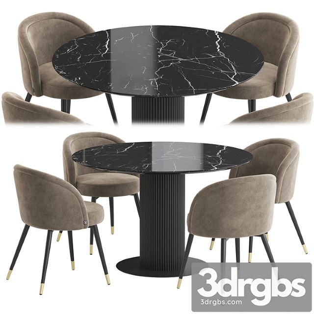 Velvet table chloe chair tok dining set - thumbnail 1