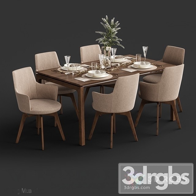 Venjakob Alexia Chair Dining Table ET388 3dsmax Download - thumbnail 1