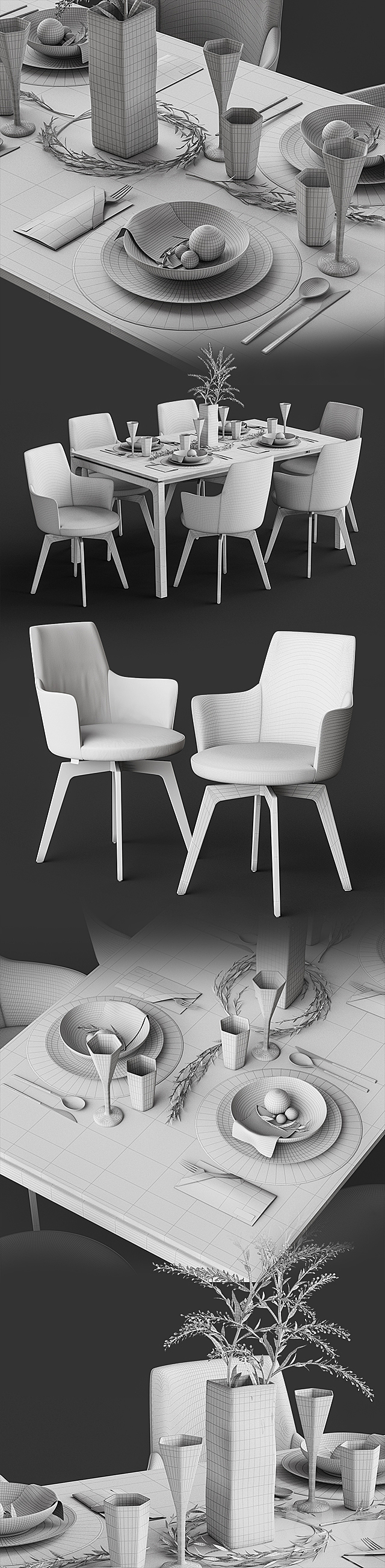 Venjakob Alexia Chair with Dining Table ET388 3DSMax File - thumbnail 3