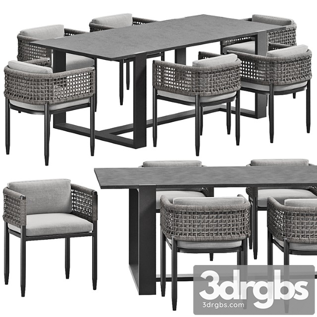 Verona Dining Set 2 3dsmax Download - thumbnail 1