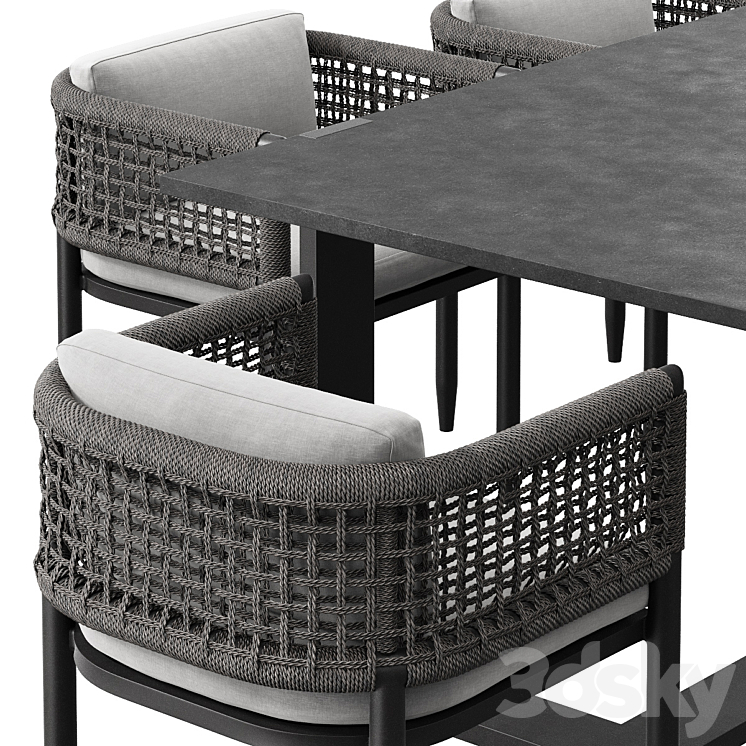 Verona Dining Set 3DS Max Model - thumbnail 2