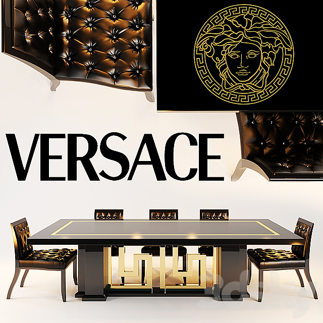 versace chair SHADOW DINING TABLES CARTESIO 3DS Max Model - thumbnail 1