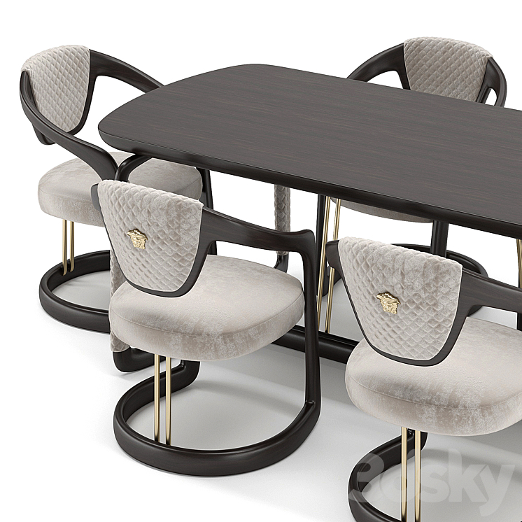 Versace Home Chair Table 3DS Max Model - thumbnail 2