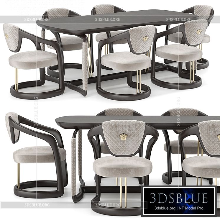 Versace Home Chair Table 3DS Max - thumbnail 3