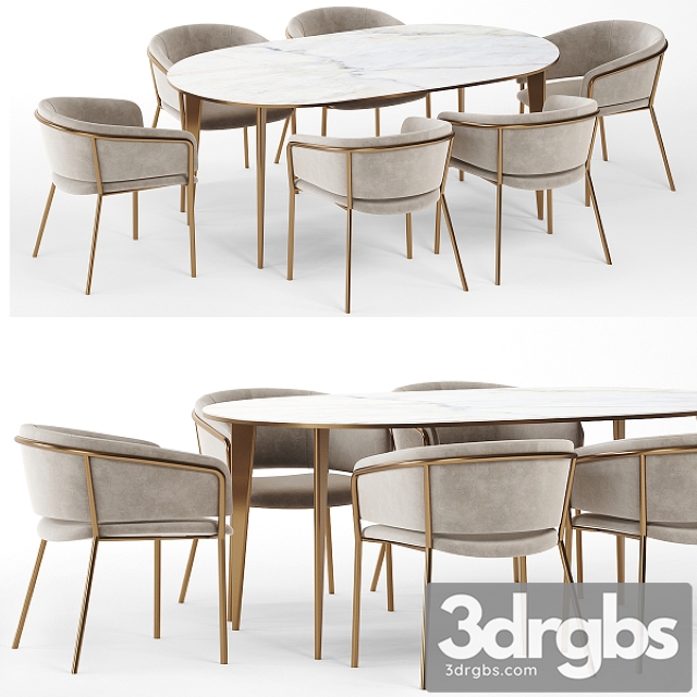 Vilhena II Chair and Arden Dining Table 3dsmax Download - thumbnail 1