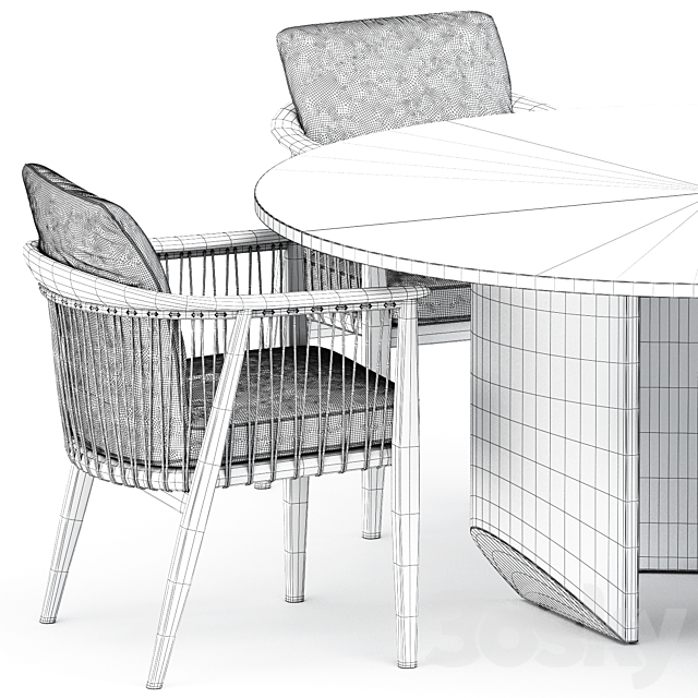 VIOLA CHAIR by Poltrona Frau and WEDGE Table by Minotti 3DSMax File - thumbnail 5