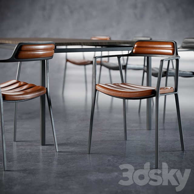 VIPP chair and table 3DSMax File - thumbnail 1