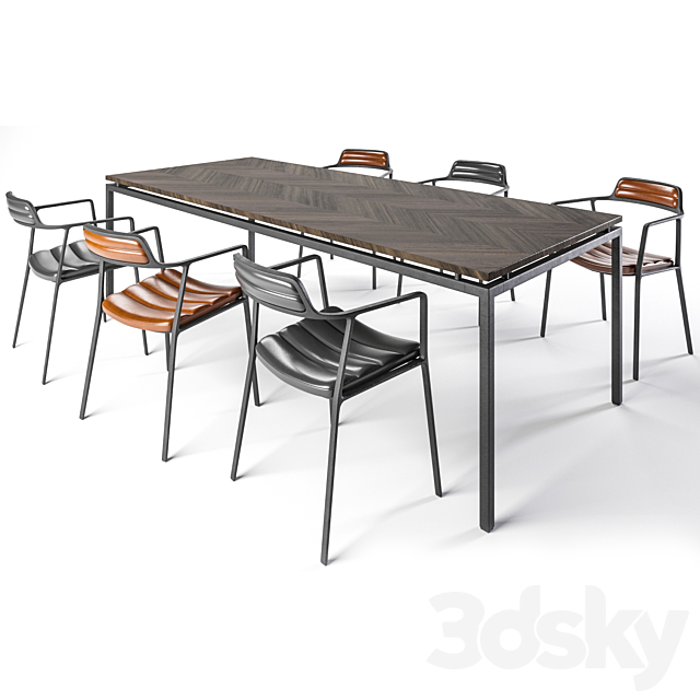 VIPP chair and table 3DSMax File - thumbnail 2