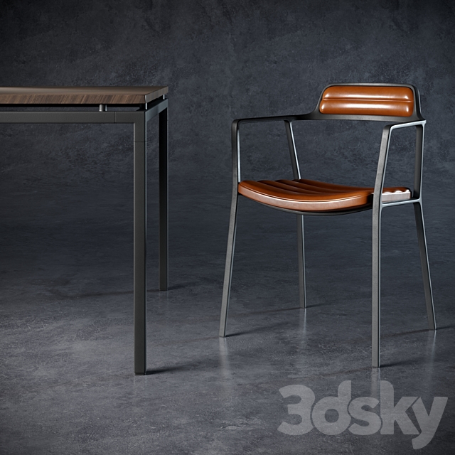 VIPP chair and table 3DSMax File - thumbnail 3