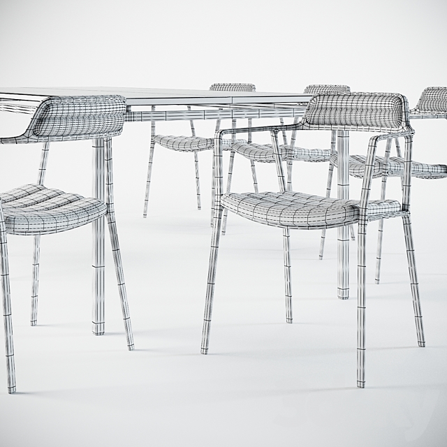 VIPP chair and table 3DSMax File - thumbnail 4