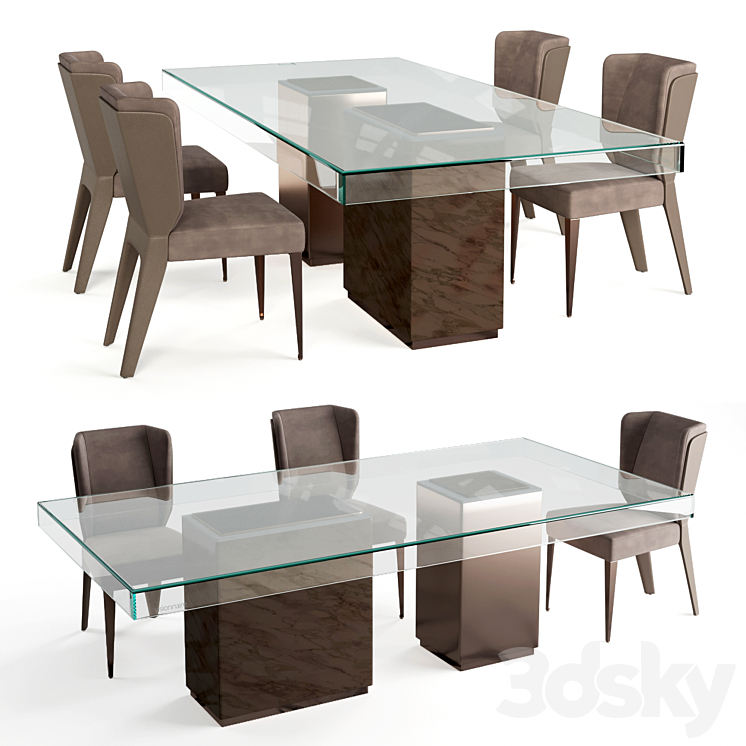 Visionnaire Cabiria chair Marty table 3DS Max - thumbnail 1