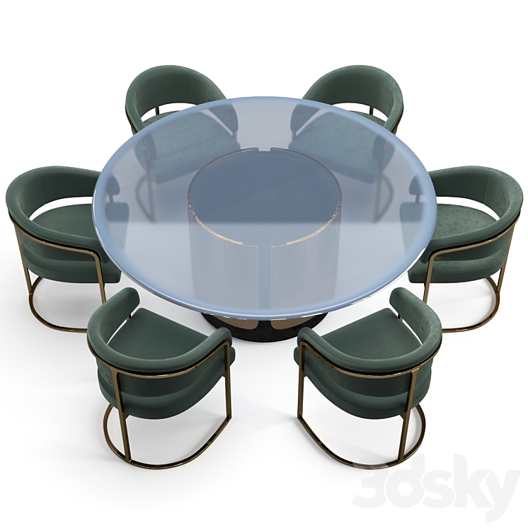 Visionnaire dining set 3DS Max - thumbnail 2