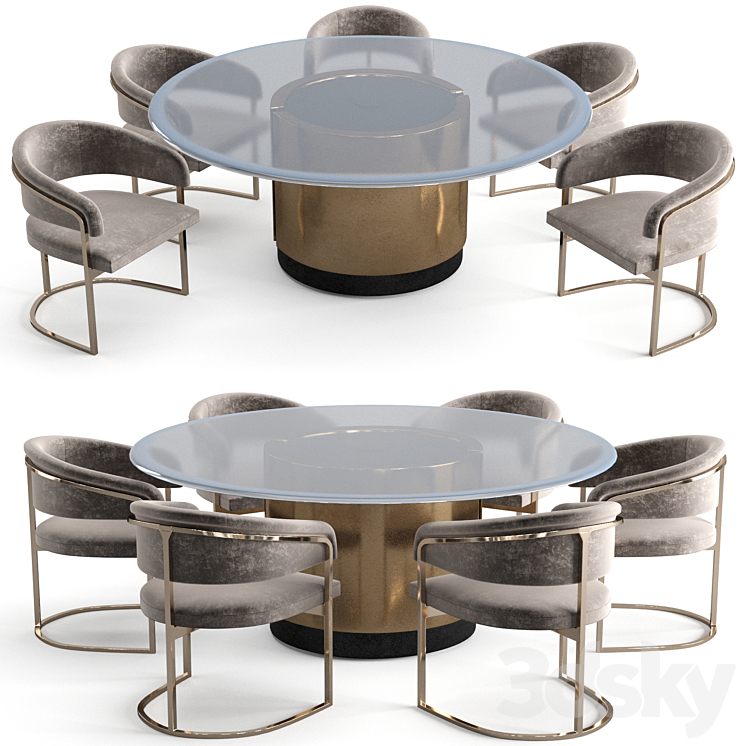 Visionnaire dining set 3DS Max - thumbnail 1