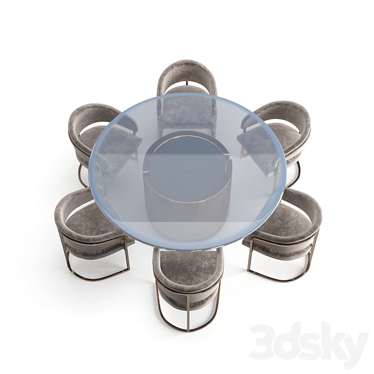 Visionnaire dining set 3DS Max - thumbnail 2