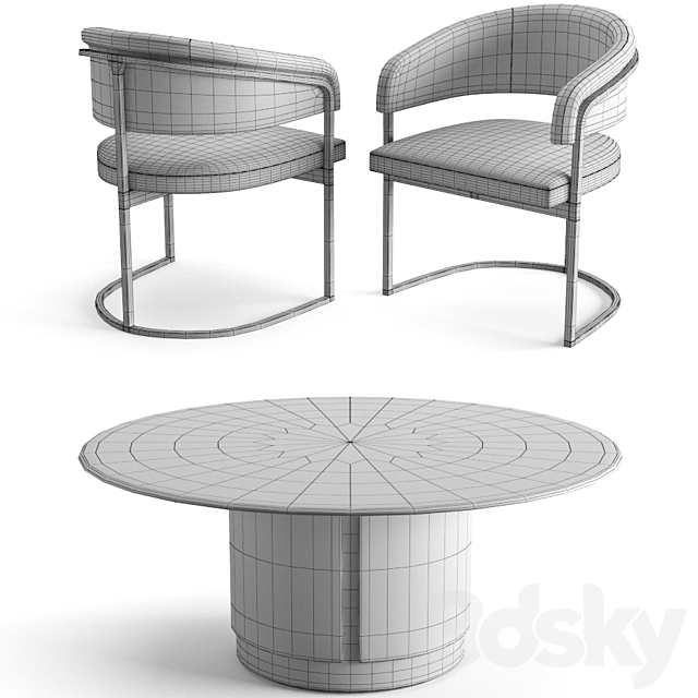 Visionnaire dining set 3DSMax File - thumbnail 5