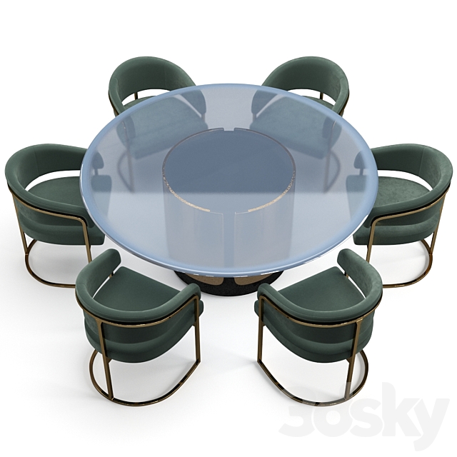 Visionnaire dining set 3DSMax File - thumbnail 2