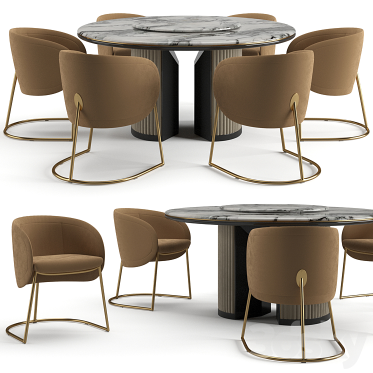 Visionnaire dinner set 3DS Max Model - thumbnail 1