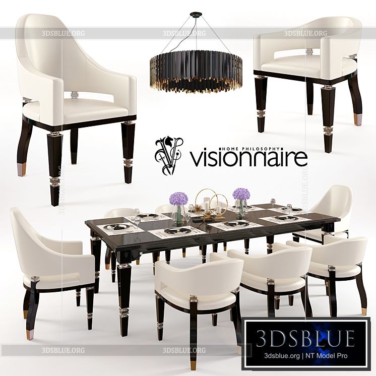 Visionnaire Table & Chair Set 3DS Max - thumbnail 3