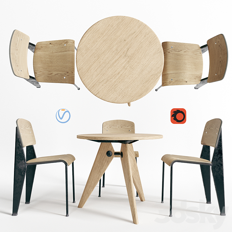 Vitra Dinning Table 3DS Max - thumbnail 1