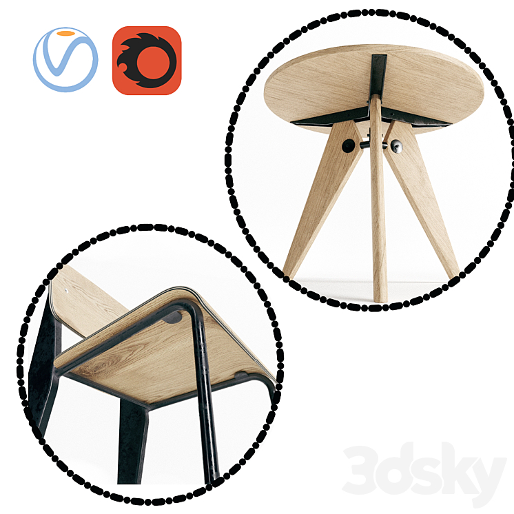 Vitra Dinning Table 3DS Max - thumbnail 2