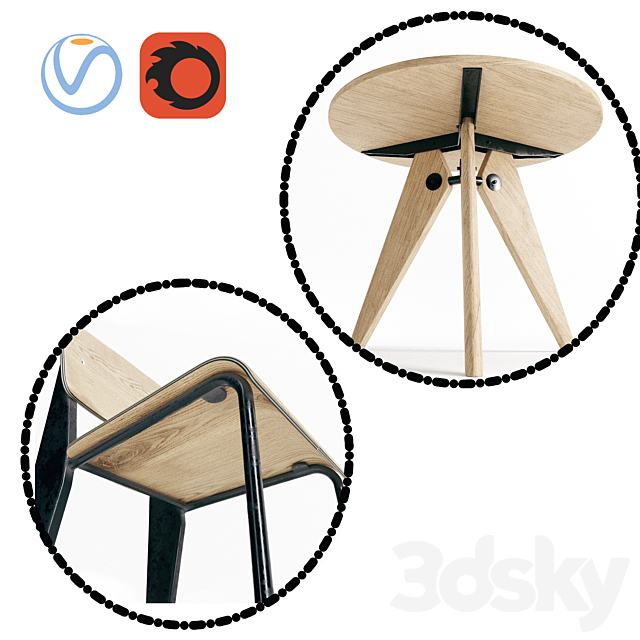 Vitra Dinning Table 3DSMax File - thumbnail 2