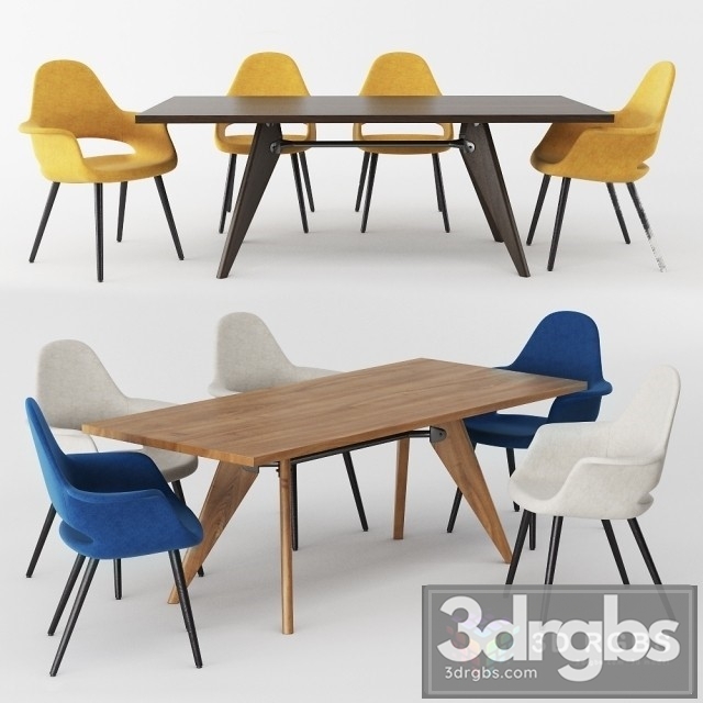 Vitra Table and Chair 02 3dsmax Download - thumbnail 1