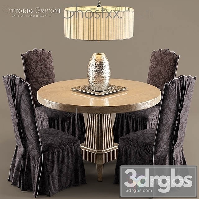 Vittorio Grifoni Table and Chair 3dsmax Download - thumbnail 1