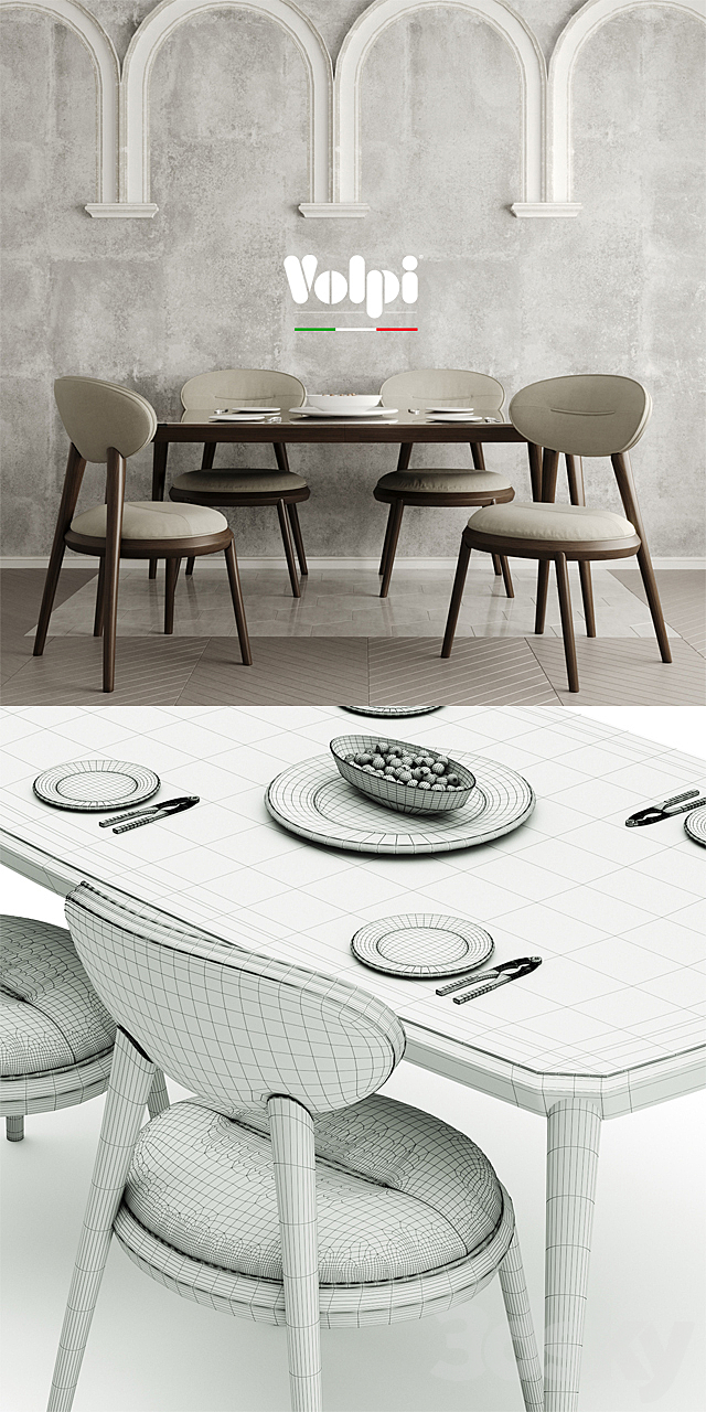 VOLPI_chair_RAMON_table_TOLOMEO 3DS Max Model - thumbnail 3