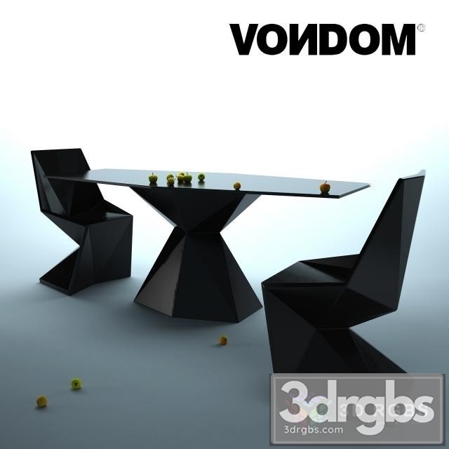 Vondom Vertex Table and Chair 3dsmax Download - thumbnail 1