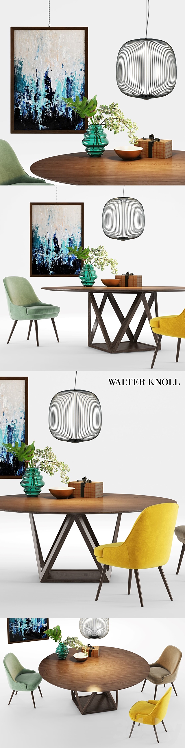 Walter Knoll Tobu Table and 375 Chair 3DSMax File - thumbnail 2