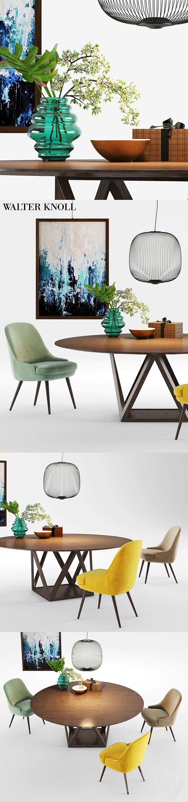 Walter Knoll Tobu Table and 375 Chair 3DSMax File - thumbnail 3