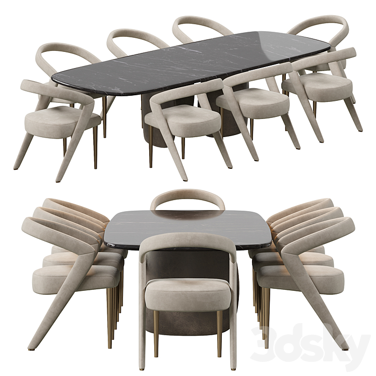 Wave Chair and Mellow Table 3DS Max - thumbnail 1