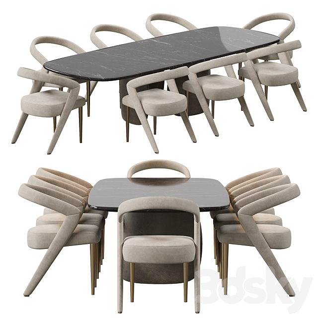 Wave Chair and Mellow Table 3DSMax File - thumbnail 1