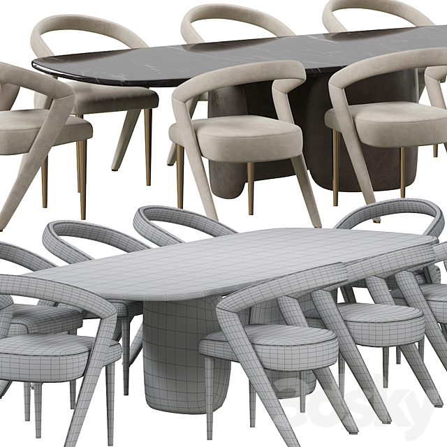 Wave Chair and Mellow Table 3DSMax File - thumbnail 4