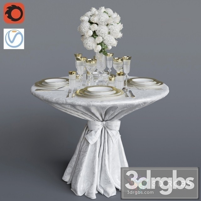 Wedding Table 3dsmax Download - thumbnail 1