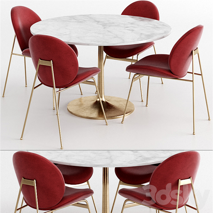 West elm and Crate & Barrel Dinning Set 2 3DS Max - thumbnail 1