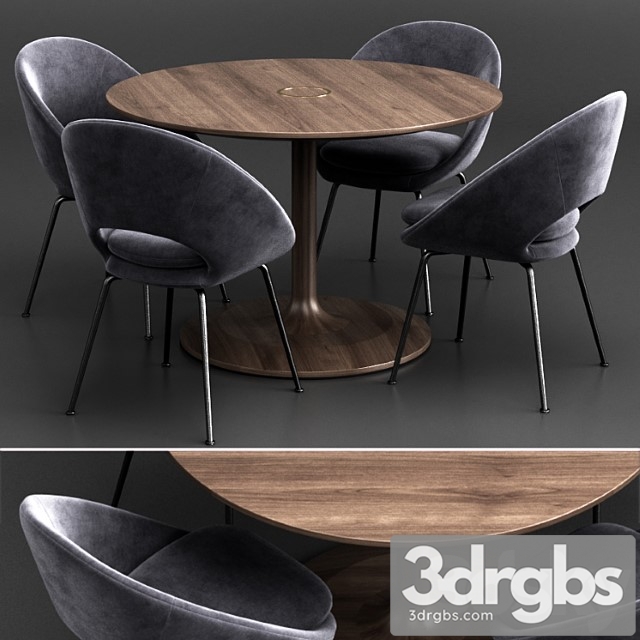 West elm dinning set 8 2 3dsmax Download - thumbnail 1