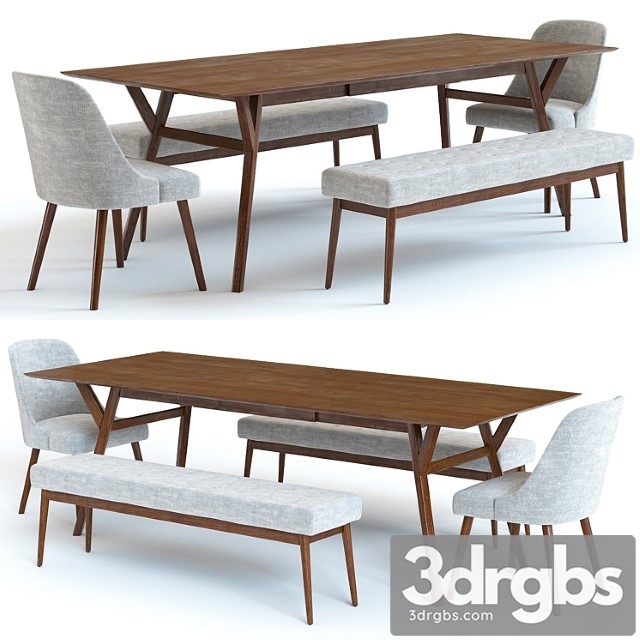 West elm mid century table and chairs - thumbnail 1