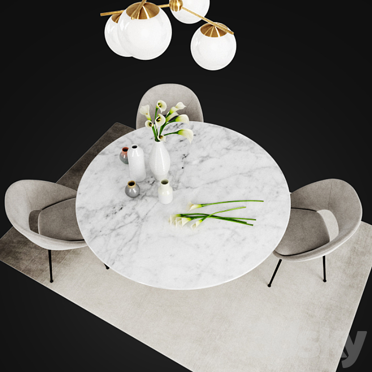 West elm set 12 3DS Max - thumbnail 2