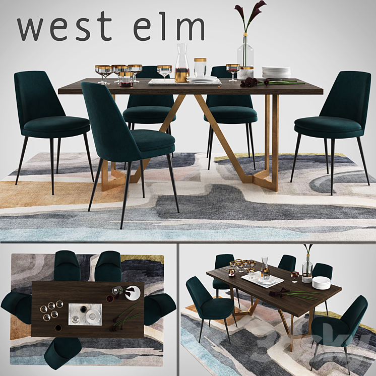 WEST ELM set 2 3DS Max - thumbnail 1