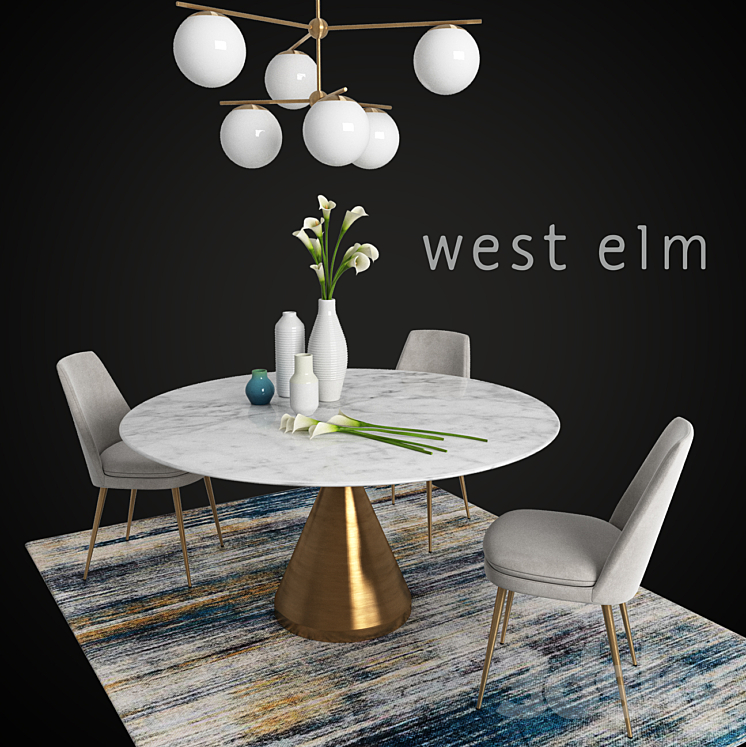 WEST ELM set 3DS Max - thumbnail 2