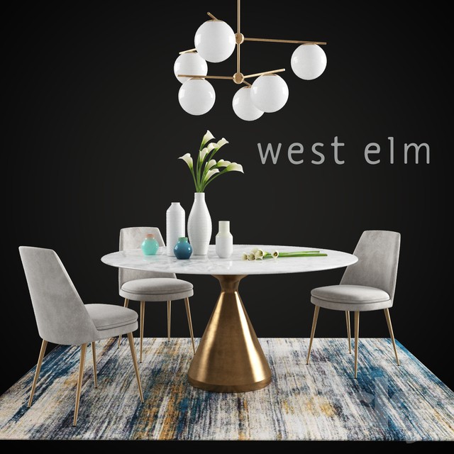 WEST ELM set 3DS Max - thumbnail 3