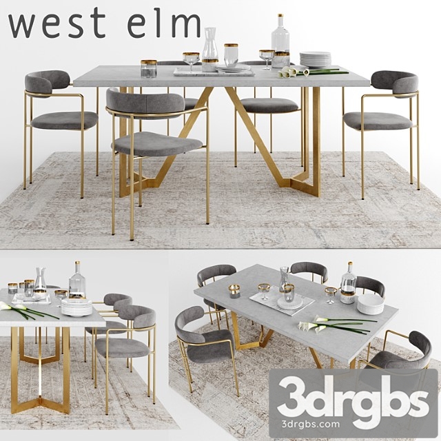 West elm set 4 2 3dsmax Download - thumbnail 1