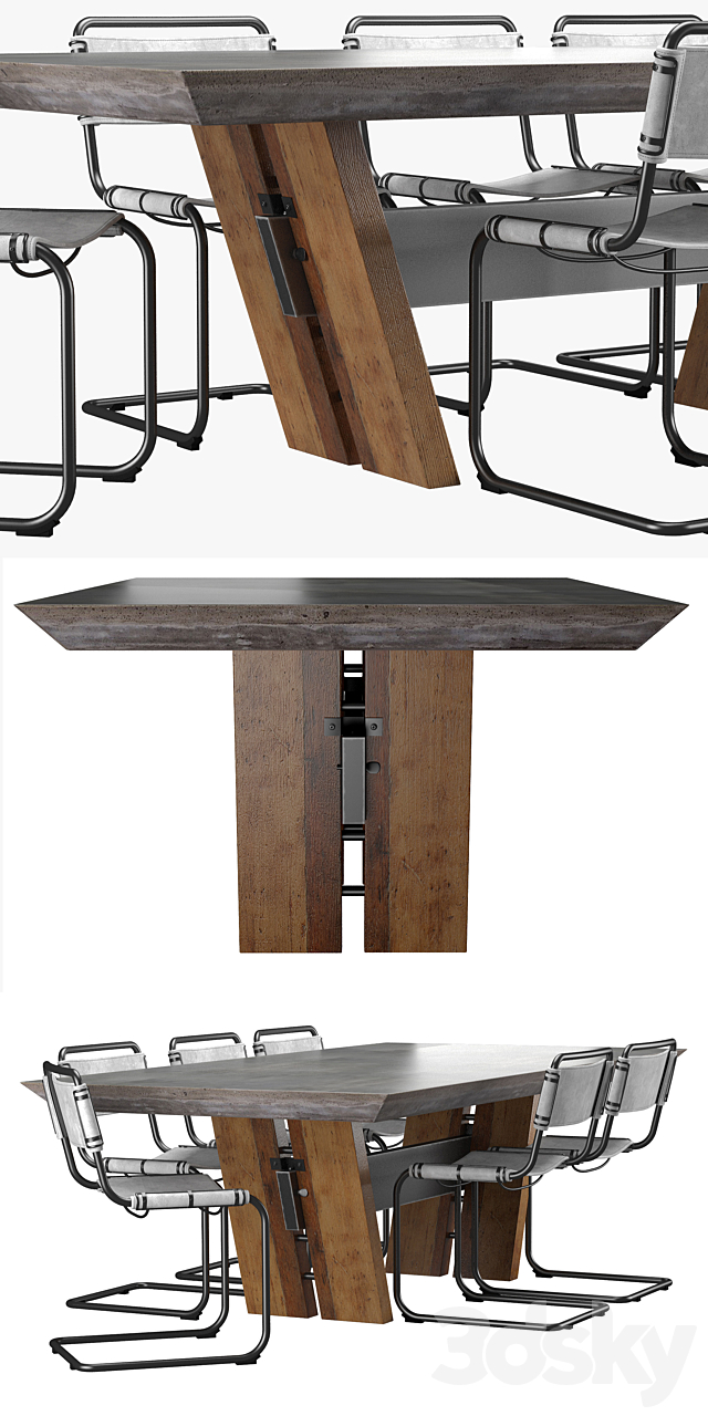 westside table 3DSMax File - thumbnail 2