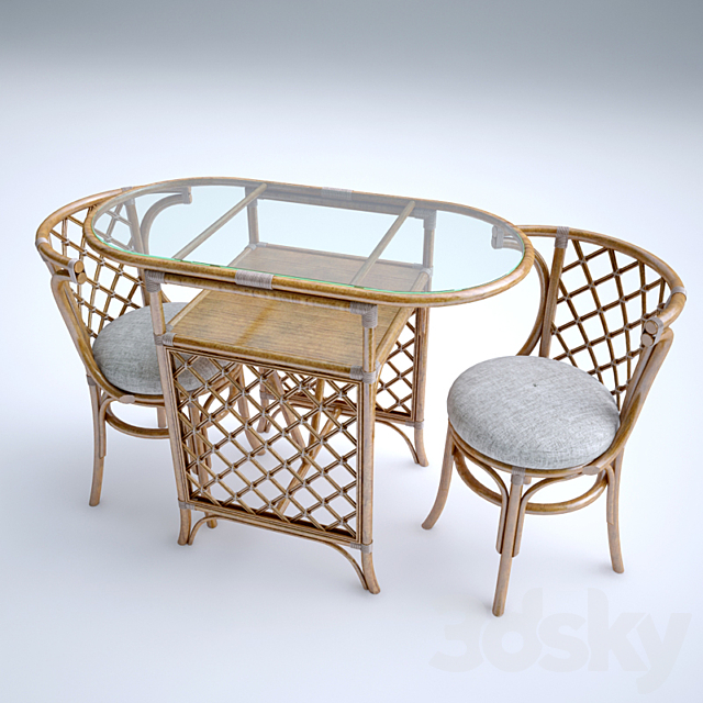 Wicker furniture 3ds Max - thumbnail 1