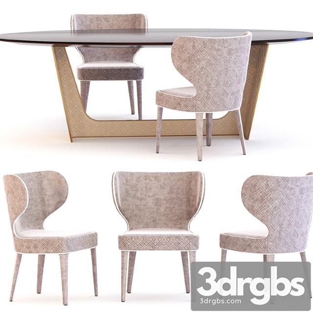 Wings table and chair of aida factory rugiano 2 3dsmax Download - thumbnail 1